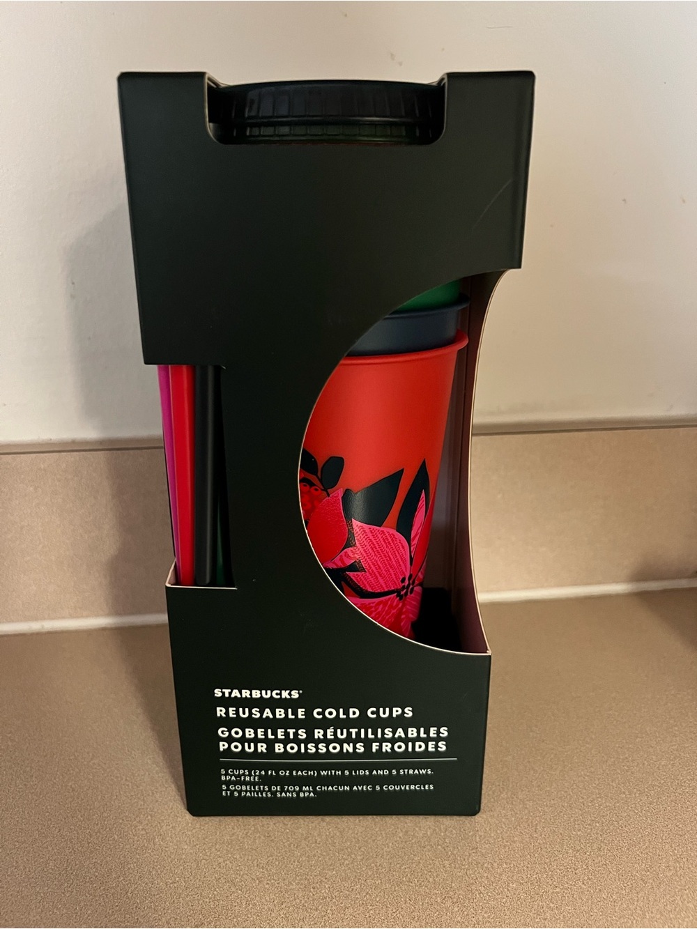 Starbucks Holiday Cup Set - Red, White, Green, Black